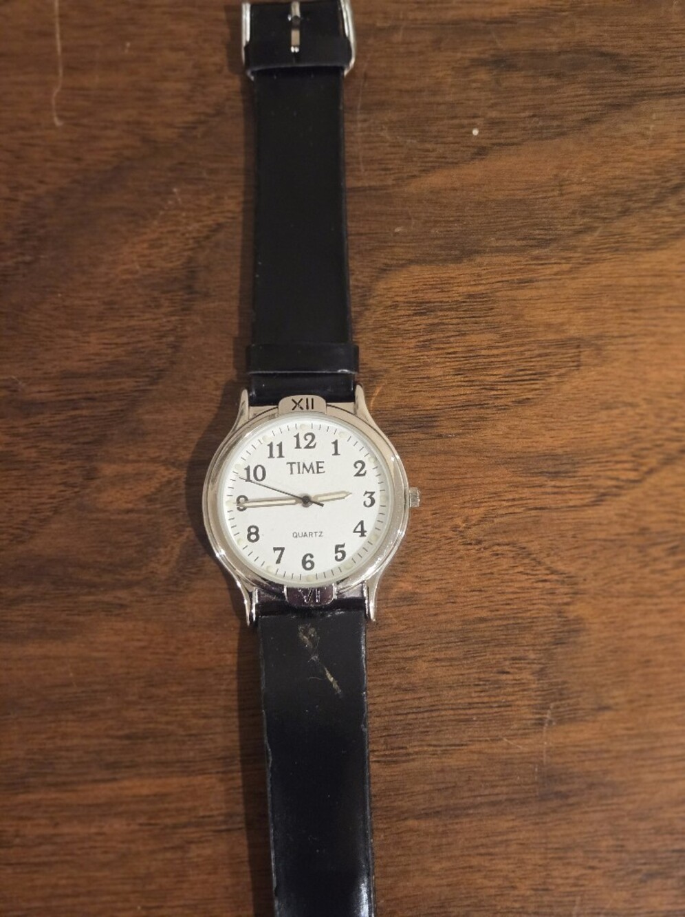 Timex Silver Case Black Strap White Dial Men's Watch